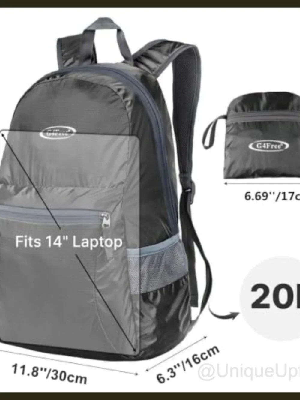 20L Packable Travel Hiking Daypack Lightweight Foldable Backpack
